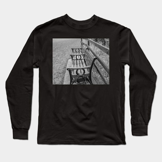 Benches overlooking the countryside in rural Norfolk, UK Long Sleeve T-Shirt by yackers1